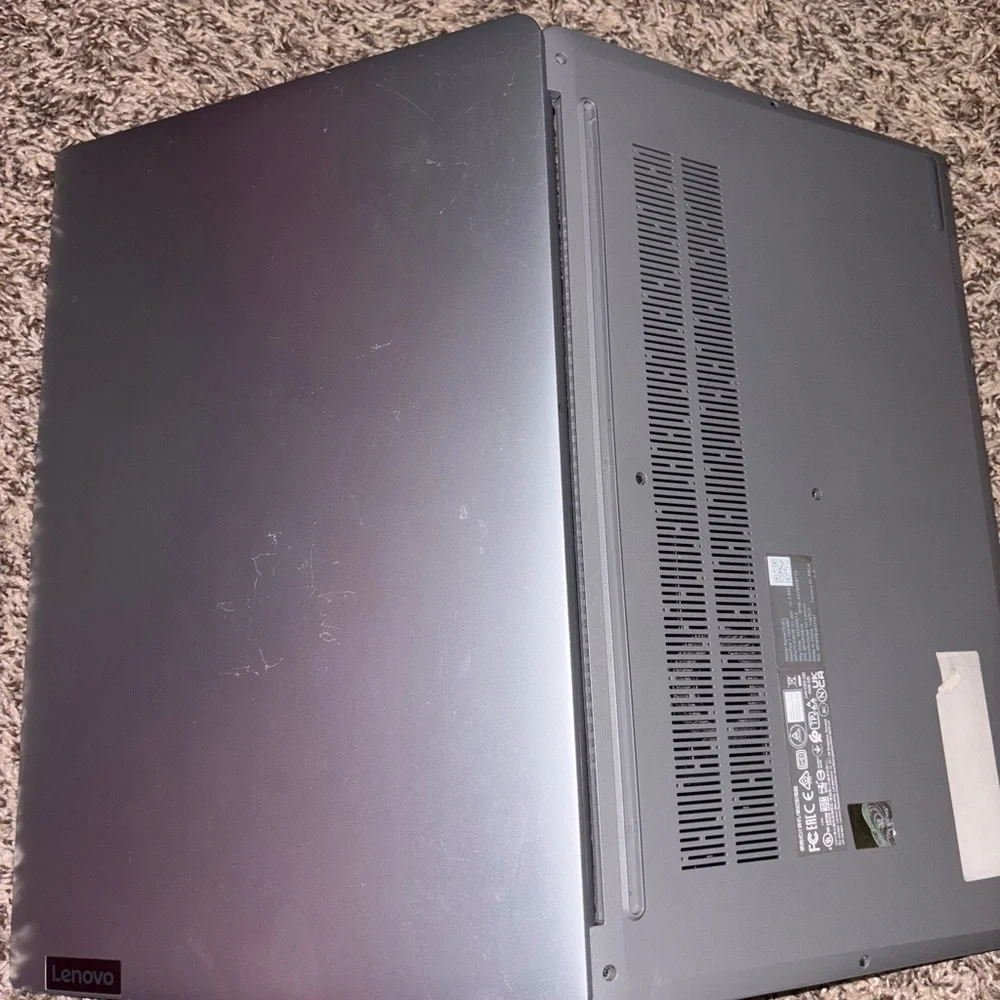 Lenovo Silver Laptop with Full-Size Keyboard and Slim Design